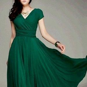 Green evening dress